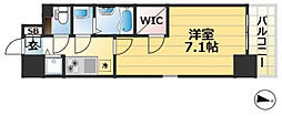 エスリード神戸三宮ラグジェ 7階1Kの間取り
