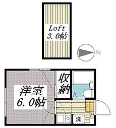 レオパレスウィング 1Kの間取図画像