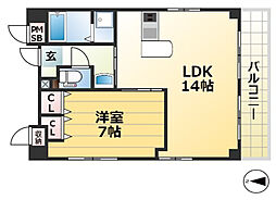 NTB-3 1LDKの間取図画像
