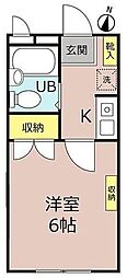 クレアール茅ヶ崎1 1Kの間取図画像