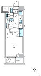 プレディアコート西葛西 4階1Kの間取り