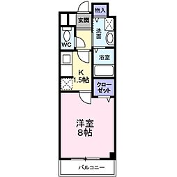 サニーコート 1階1Kの間取り
