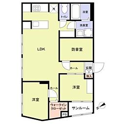 エテルネル曳舟 2SLDKの間取図画像