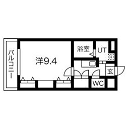 リンデン東薬院 1LDKの間取図画像