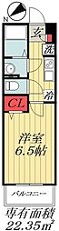 JR総武線 船橋駅 徒歩13分の賃貸マンション 2階1Kの間取り