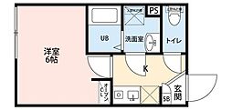 PRIME大崎 1Kの間取図画像