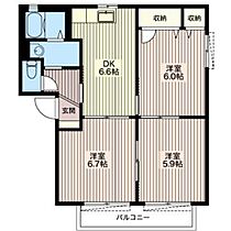 グランシード森田Ｅ 00201 ｜ 栃木県小山市大字犬塚998-327（賃貸アパート3DK・2階・54.00㎡） その2