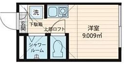 東京メトロ丸ノ内線 中野坂上駅 徒歩8分の賃貸アパート 1階ワンルームの間取り