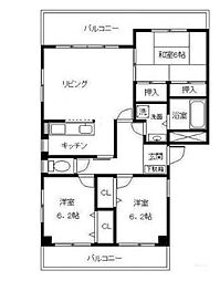 パークハイツ黒砂 1階3LDKの間取り