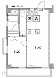目黒エースマンション 1LDKの間取図画像