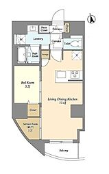 ヴィラクレスト東上野 1SLDKの間取図画像