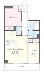 グランフォルム上鷺 1階1SLDKの間取り