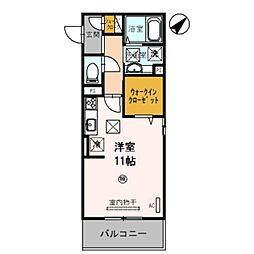 D-room野崎 3階ワンルームの間取り