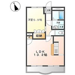 パロ・アルトＡ 2階1LDKの間取り