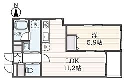 a LATO YUTENJI 1LDKの間取図画像