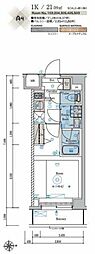 シーフォルム横濱桜木町 1Kの間取図画像