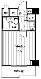 東京メトロ有楽町線 千川駅 徒歩6分の賃貸マンション 3階1Kの間取り