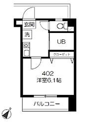 錦町レジデンス 1Kの間取図画像