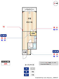 ペナテス大岡山 1Kの間取図画像