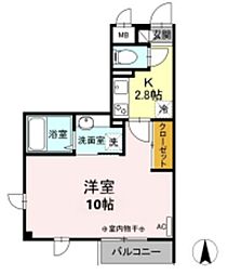 クレール滝野川 3階1Kの間取り