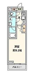 ロアール板橋桜川 2階1Kの間取り