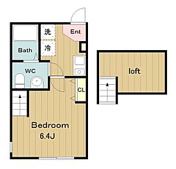 京王相模原線 京王堀之内駅 徒歩10分の賃貸アパート 1階1Kの間取り