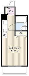 クレール玉川学園前 ワンルームの間取図画像