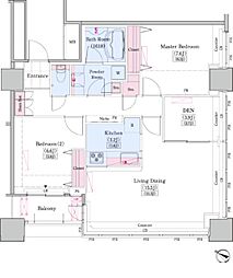レジディアタワー上池袋タワーサイド 2SLDKの間取図画像