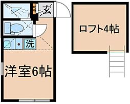 ユナイト千年アンデルセン ワンルームの間取図画像
