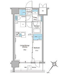 ルフォンプログレ西大井プレミア 1LDKの間取図画像