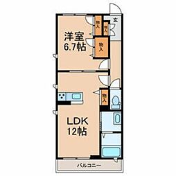 コンフォーザ 1LDKの間取図画像