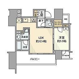 プラウド九段南 3階1LDKの間取り