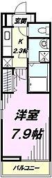 サラスバティ2 1Kの間取図画像