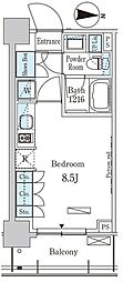 ParkAxis菊川 ワンルームの間取図画像