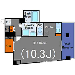 プレール学芸大学参番館 5階1Kの間取り