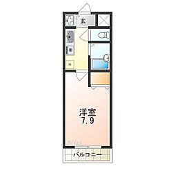 ルーチェ1番館 1Kの間取図画像