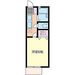 グリーンヒル五番館 1Kの間取図画像