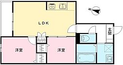 ハーモニー多摩平 2階2LDKの間取り