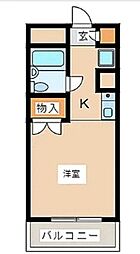 セシーズ新百合丘 ワンルームの間取図画像