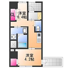 エヌエムトラントトワ 2Kの間取図画像