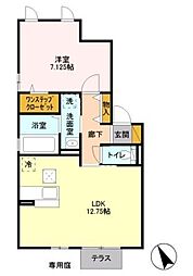Belle Ville C 1階1LDKの間取り