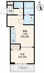 Carte Blanche Hikifune 2階1LDKの間取り