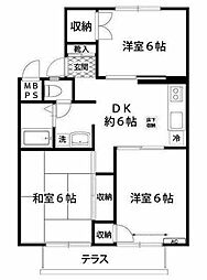 レイクサイドハウス 1階3DKの間取り