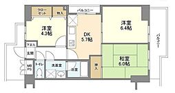 エスト・メール東大井 3DKの間取図画像