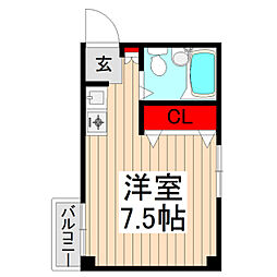 ファインビレッジ 3階ワンルームの間取り