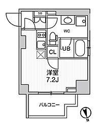 ALTERNA南大井 4階ワンルームの間取り