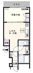 ホワイトハウス 1LDKの間取図画像
