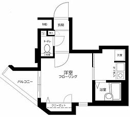 プレール荻窪弐番館 1Kの間取図画像