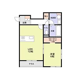 Coco Ange 1LDKの間取図画像