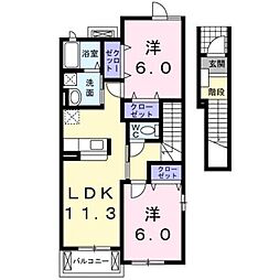 エアリーガーデン2 2LDKの間取図画像